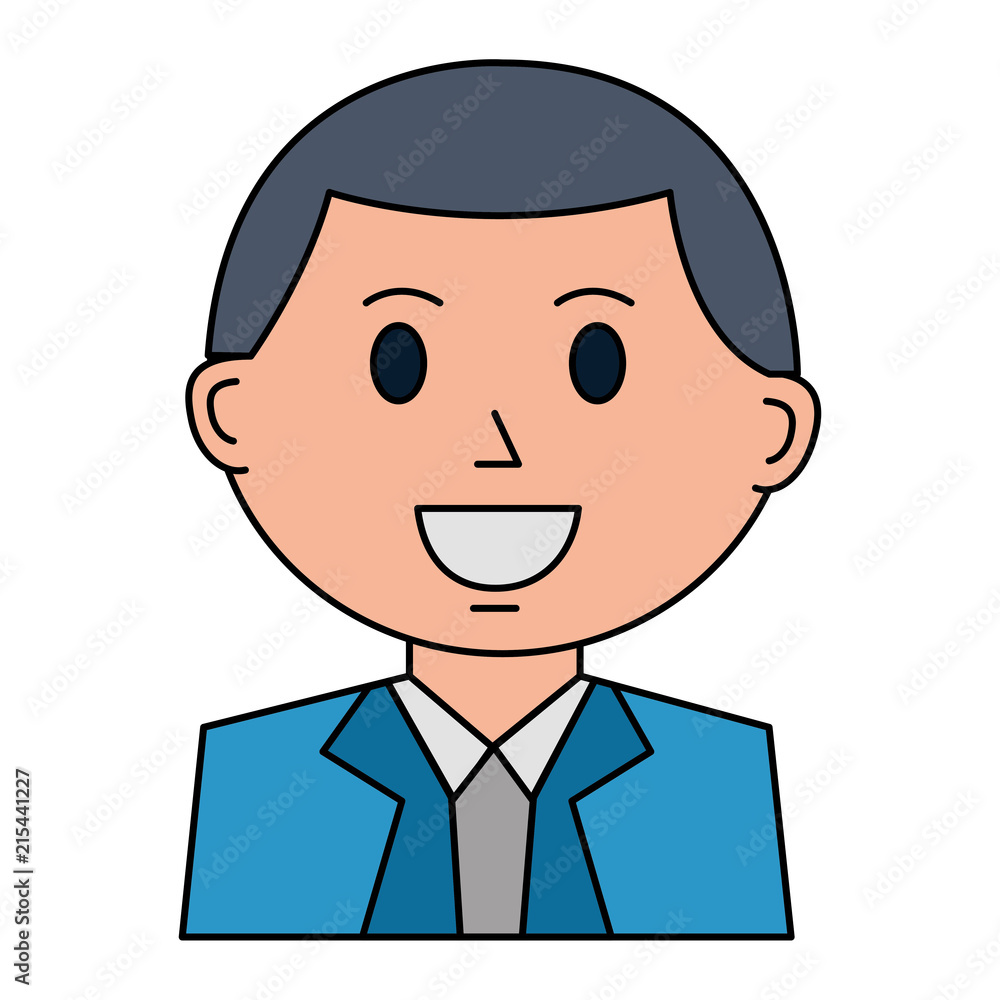 businessman worker portrait character cartoon
