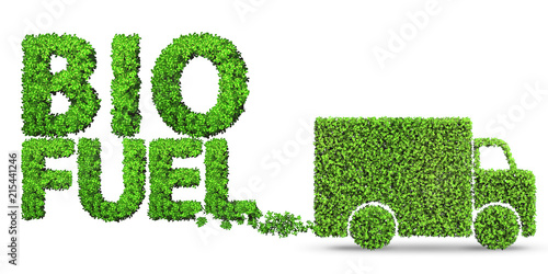 Delivery van powered by biofuel - 3d rendering