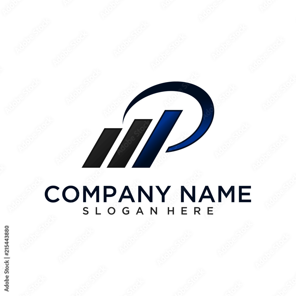 Letter P financial logo design