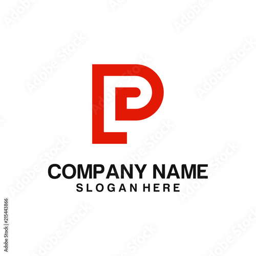 Letter P line logo design