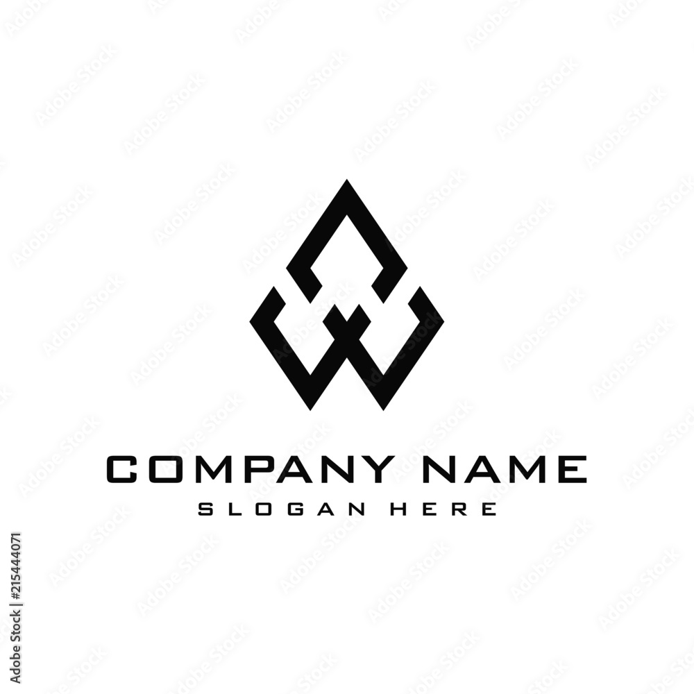 Letter AW logo design
