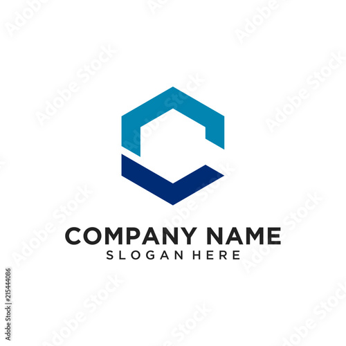 Letter CL hexagon logo design