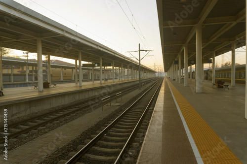 The railway station and the tracks