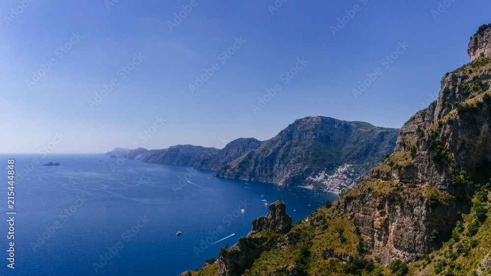 View of the Amalfi Coast with Positano from the Path of the Gods