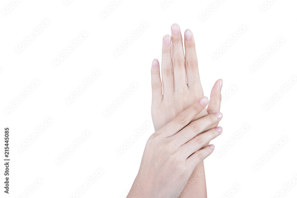 Fototapeta premium Female beautiful talent hand, arm and fingers in good shape figure