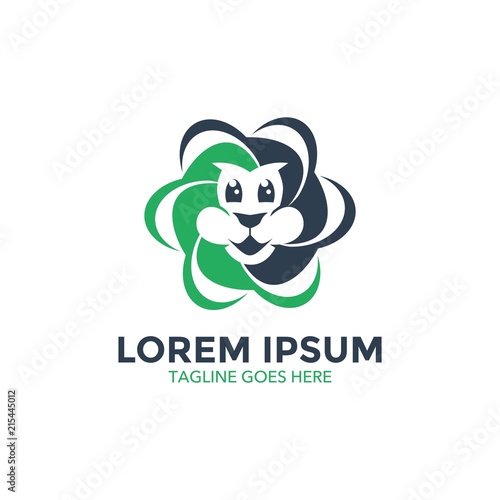 Fototapeta Naklejka Na Ścianę i Meble -  Unique lion logo mascot template. vector. editable. simple shape. minimalist color. memorable