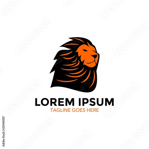 Fototapeta Naklejka Na Ścianę i Meble -  Unique lion logo mascot template. vector. editable. simple shape. minimalist color. memorable
