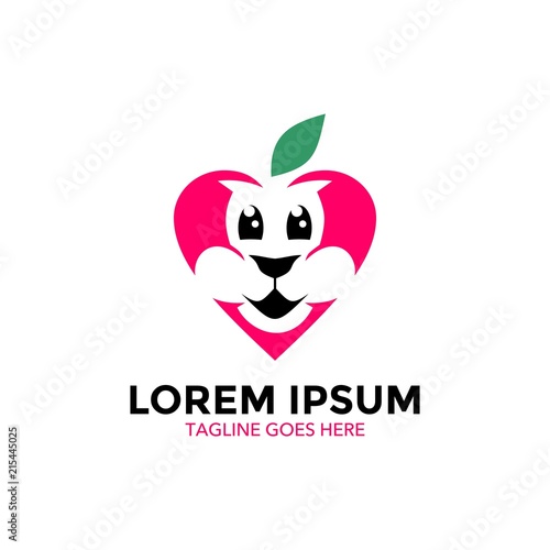 Fototapeta Naklejka Na Ścianę i Meble -  Unique lion logo mascot template. vector. editable. simple shape. minimalist color. memorable