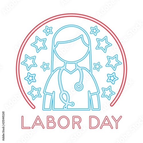 medical female doctor with labor day