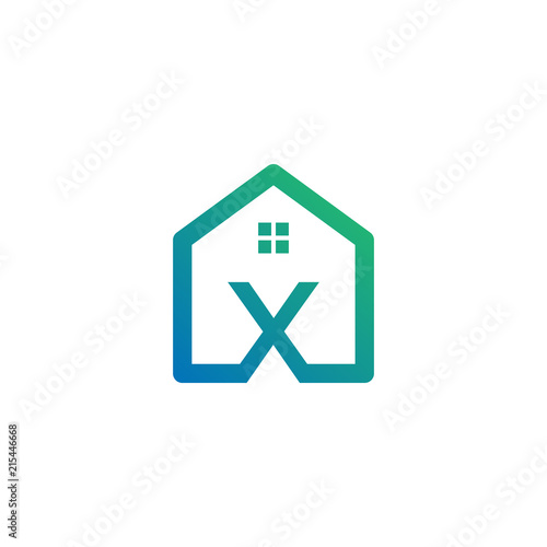 initial x real estate logo template