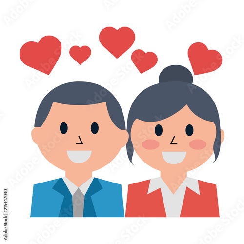 business people with hearts icon