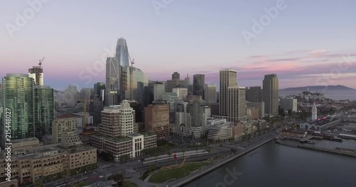 Wallpaper Mural Sunrise view while flying over the San Francisco Bay Area towards downtown San Francisco. Torontodigital.ca