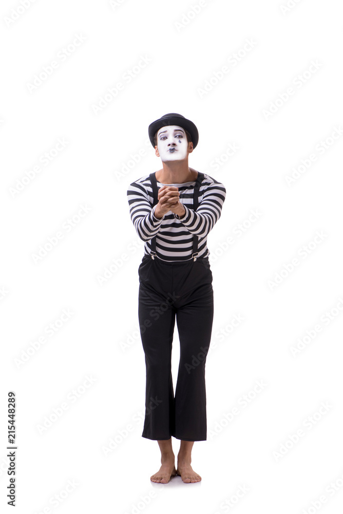 Young mime isolated on white background Young mime isolated on white background
