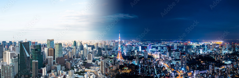 Obraz premium Tokio dzień i noc