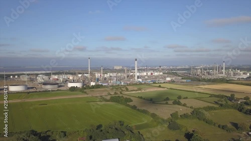 AERIAL PANNING video Looking towards the refinery at Immingham and Killingholme. photo
