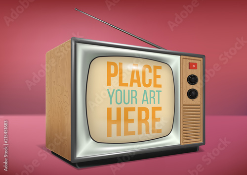 vector realistic retro television mock up