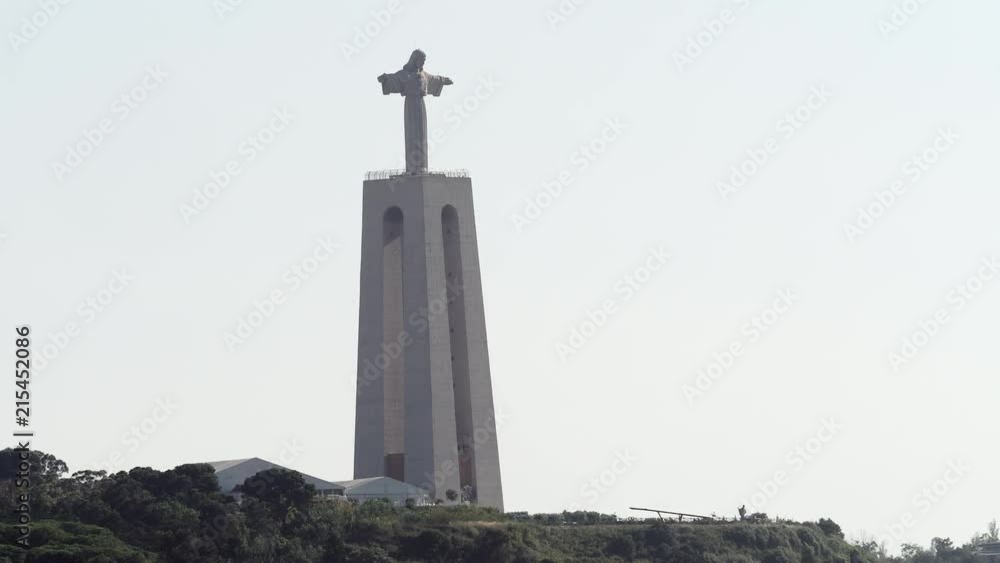LISBON, PORTUGAL - Lisbon July 17, 2018: Cristo Rei, the Christ Statue of Lisbon LISBON, PORTUGAL - Lisbon July 17, 2018: Cristo Rei, the Christ Statue of Lisbon
