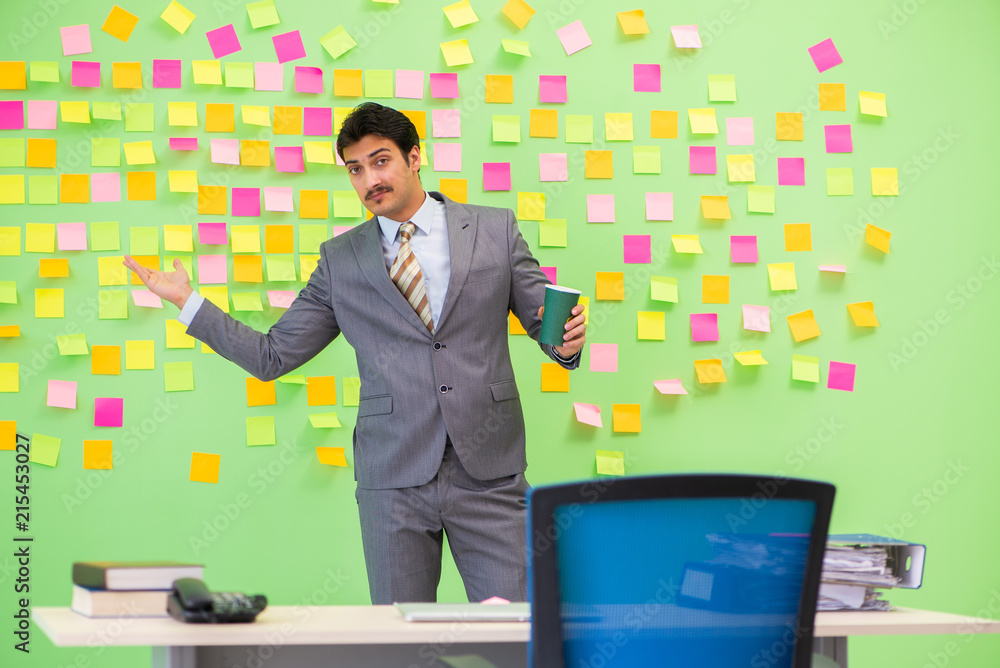 Businessman with many conflicting priorities Businessman with many conflicting priorities
