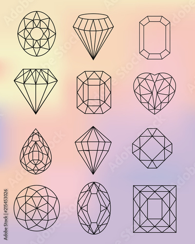 Diamond shapes On a sweet color background.