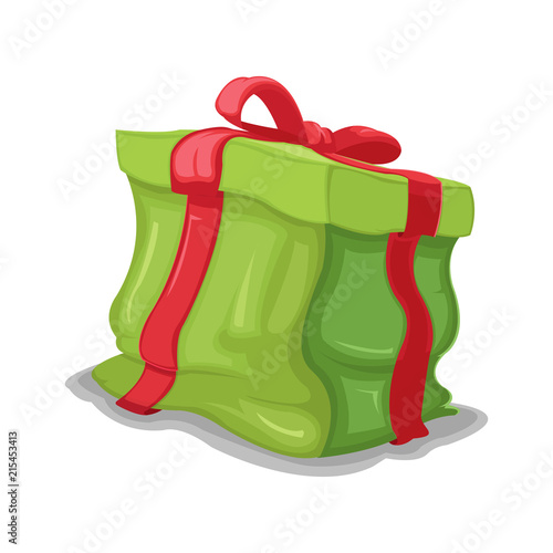 Gift Green Box Dented Crush Vector