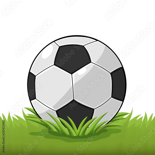 Soccer Ball Field Grass Cartoon Vector
