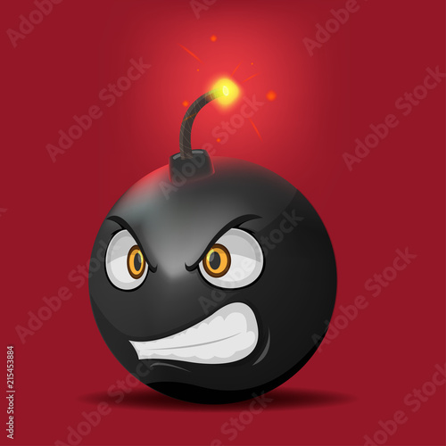 Bomb Cartoon Anger Face Emotion Vector