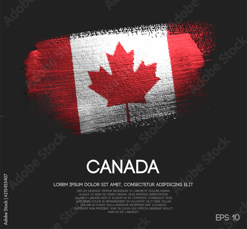 Canada Flag Made of Glitter Sparkle Brush Paint Vector