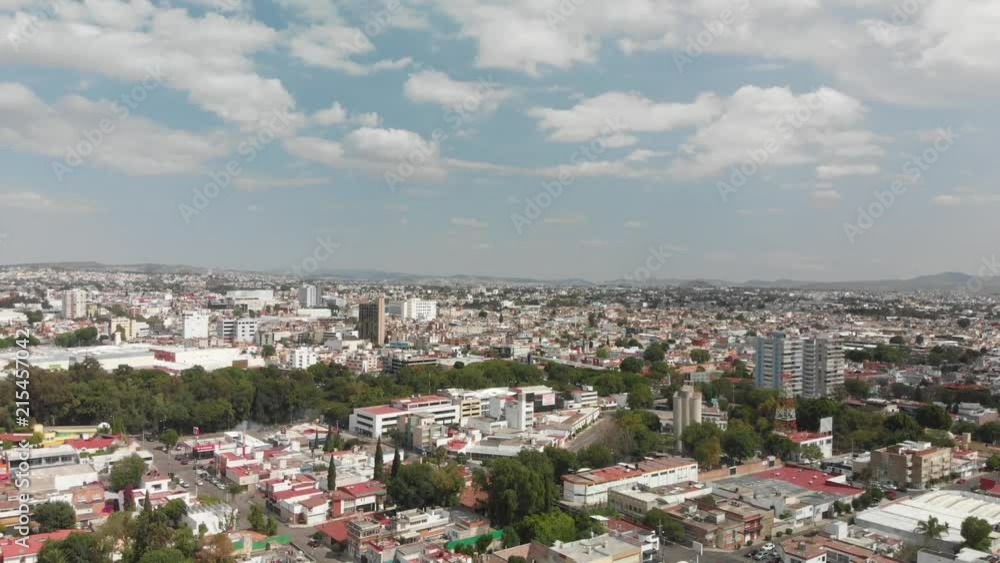Aerial panoramic view of Puebla de Zaragoza, while flying over downton, in a very clear day. Aerial panoramic view of Puebla de Zaragoza, while flying over downton, in a very clear day.