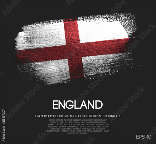 England Flag Made of Glitter Sparkle Brush Paint Vector