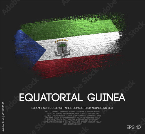 Equatorial Guinea Flag Made of Glitter Sparkle Brush Paint Vector