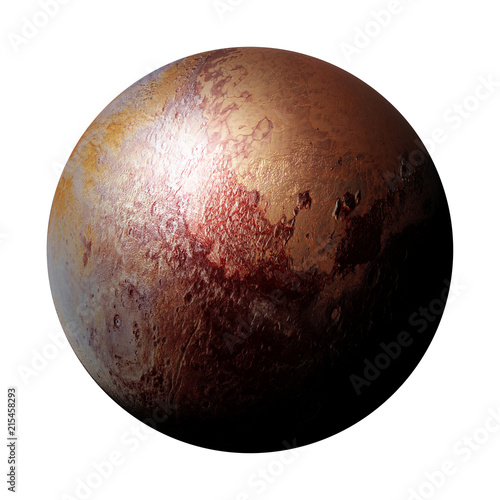 Fototapeta Naklejka Na Ścianę i Meble -  dwarf planet Pluto, part of the solar system, isolated on white background