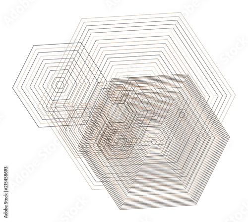 Artistic hexagon background pattern abstract. Color, details, template & decoration.