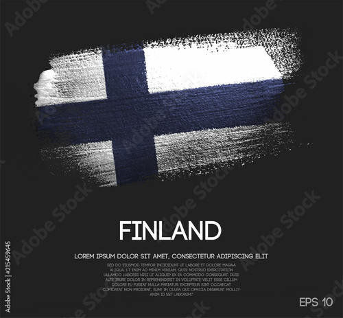 Finland Flag Made of Glitter Sparkle Brush Paint Vector