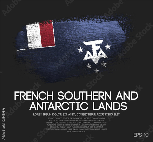 French Southern Flag Made of Glitter Sparkle Brush Paint Vector photo