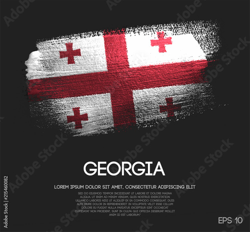 Georgia Flag Made of Glitter Sparkle Brush Paint Vector