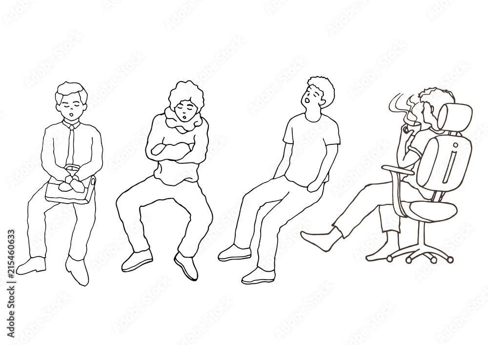 set  person activities vector doodle hand drawing sketch illustration design