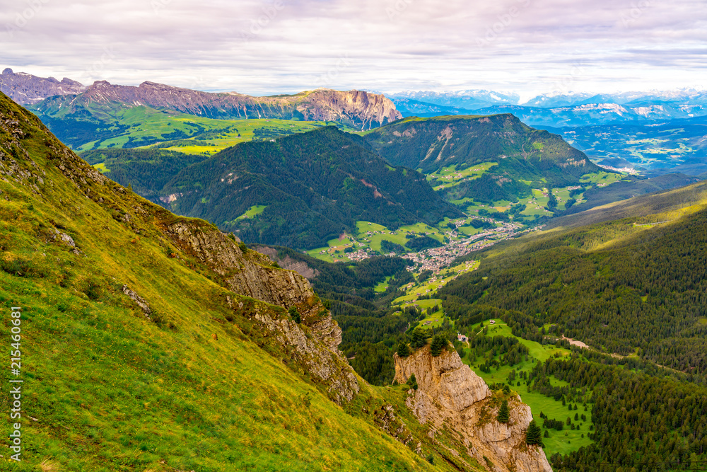 Aerial view of the Dolomites mountain range