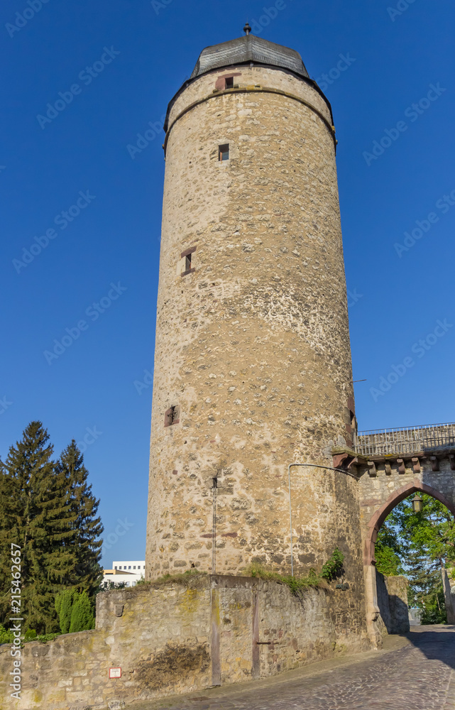 Historic Sackturm tower in the center of Warburg, Germany