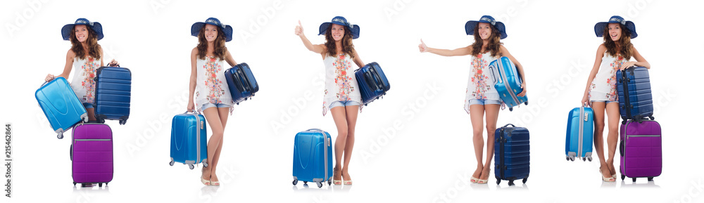 Woman preparing for travel on summer vacation Woman preparing for travel on summer vacation