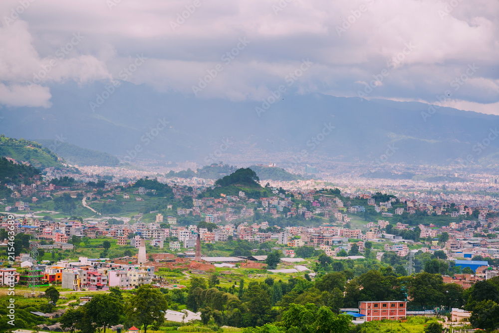 Aerial view of Kathmandu City Capital of Nepal,Bird Eye View Kat