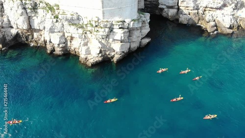 kayaks in the blue sea photo