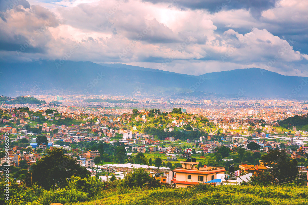 Aerial view of Kathmandu City Capital of Nepal,Bird Eye View Kat