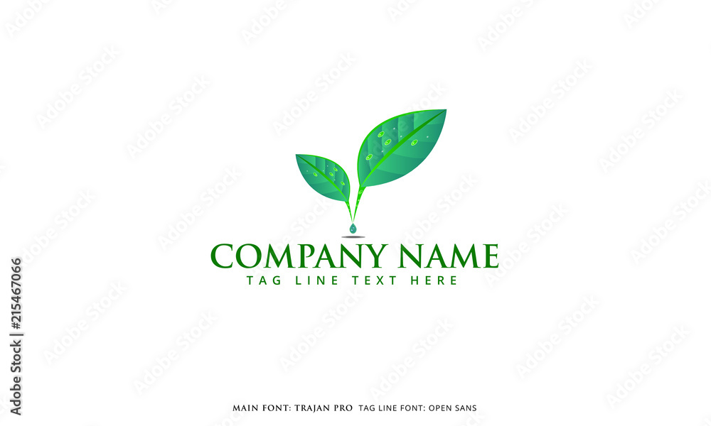 Leaf Logo,Leaf Water Logo,Green Leaf Logo