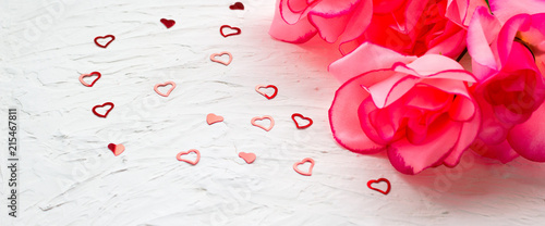 banner for website, Beautiful romantic composition. for wedding, birthday, St. Valentines Day background