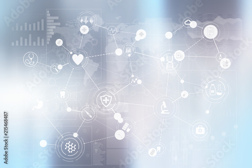 Wallpaper Mural Medical doctor working with modern computer virtual screen interface. Medicine technology and healthcare concept. Torontodigital.ca