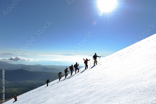 climbing activity, leading climbing and professional climber group photo