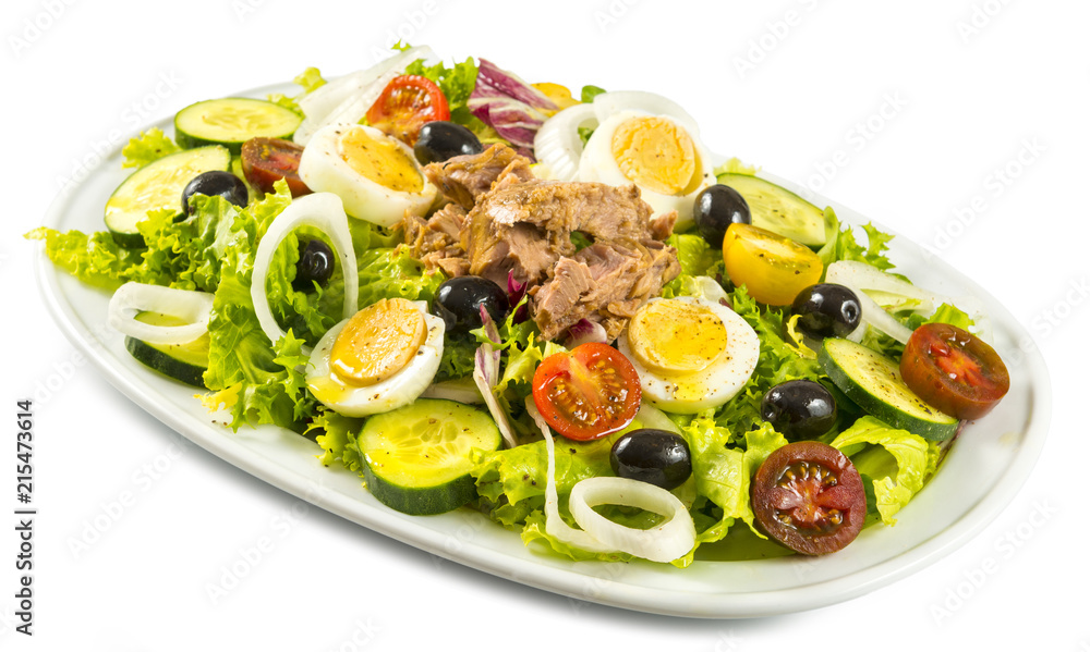 Ensalada mixta con huevo y atún Ensalada mixta con huevo y atún