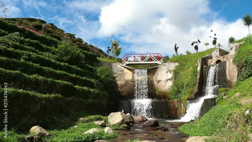 Little waterfall in tea plantation, Cameron highlands, Malaysia Little waterfall in tea plantation, Cameron highlands, Malaysia