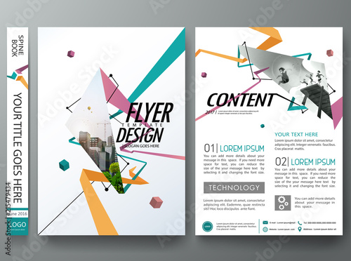 Abstract colorful square pattern on cover book presentation. Portfolio design vector. Minimal brochure report business flyers magazine poster template.