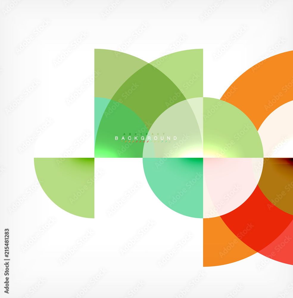 Fototapeta premium Minimal circle abstract background design, multicolored template for business or technology presentation or web brochure cover layout, wallpaper